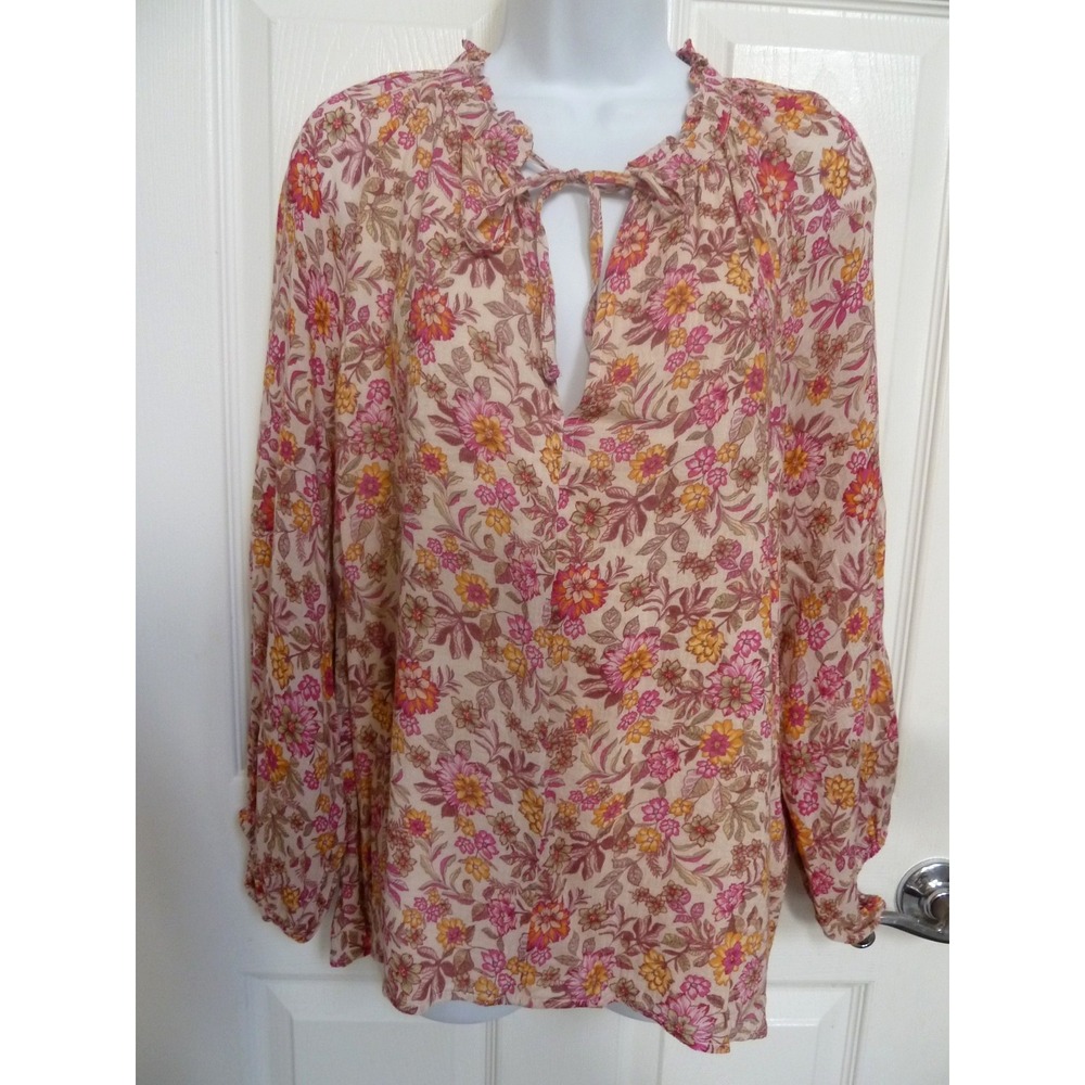 Z SUPPLY Floral Balloon Sleeve Cottagecore Peasant Blouse ZT243168 L